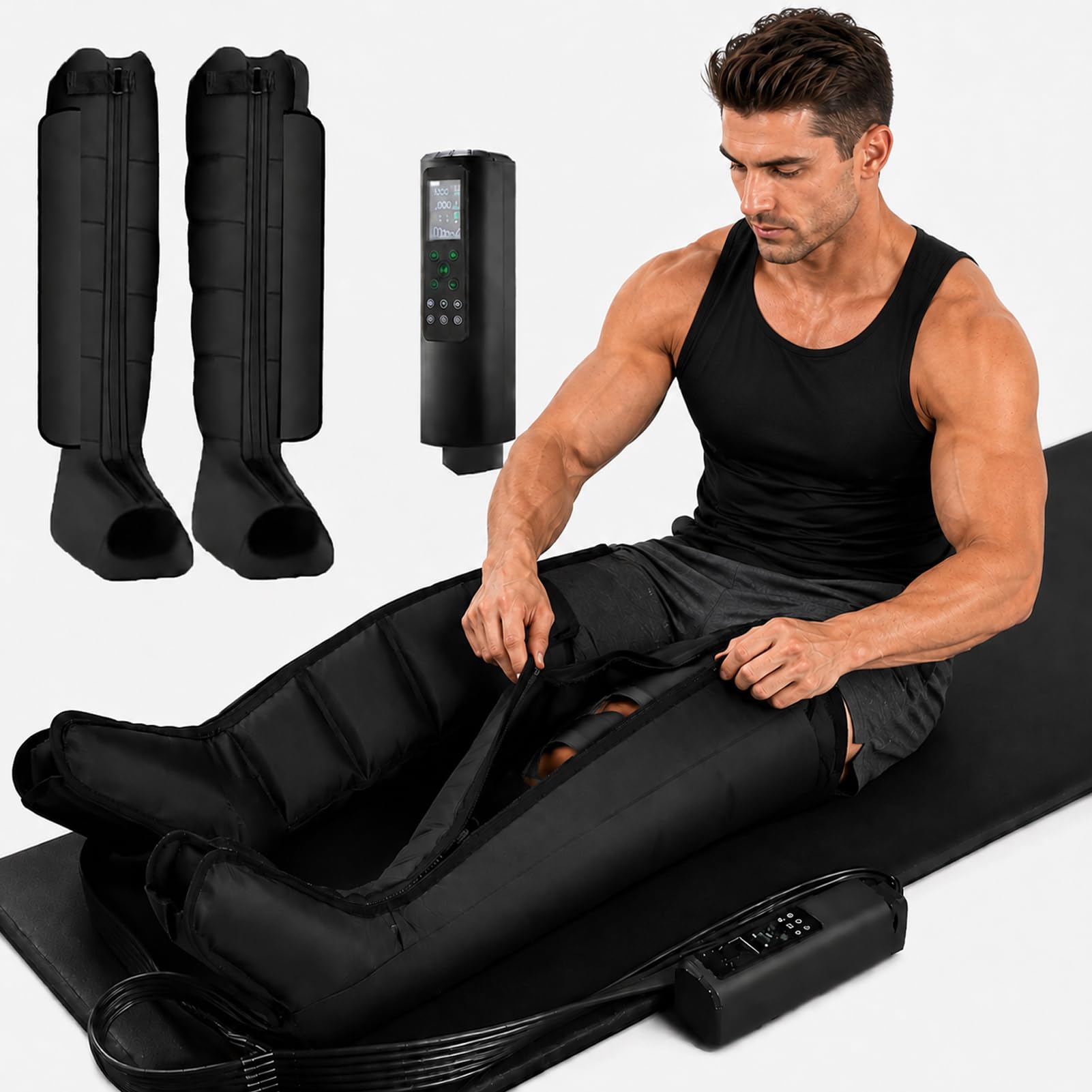 Stivali a Compressione per Massaggio alle Gambe, timer da 15 a 60 min