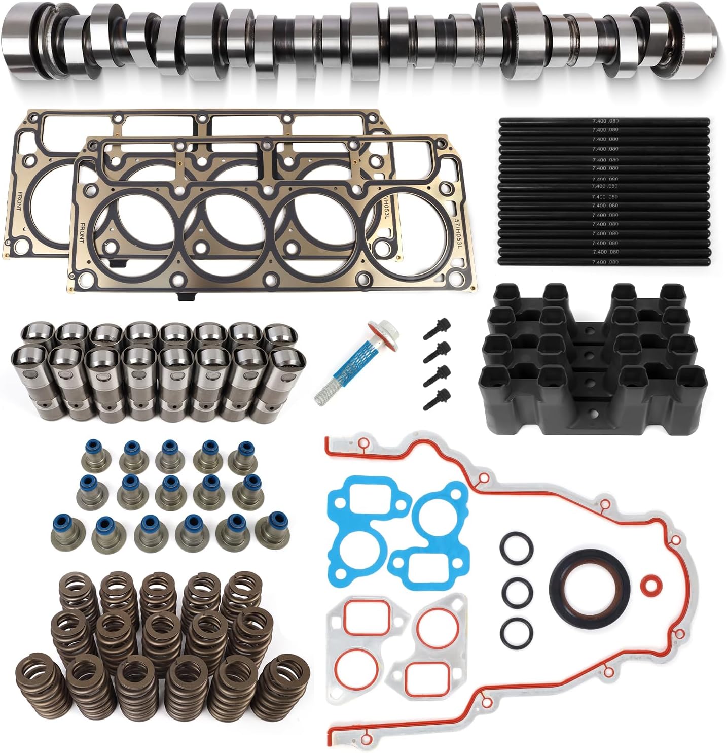 E1840P Sloppy Mechanics Stage 2 Camshaft Kit, Fit for 1999-2013 Chevy/GMC LS Gen 3/4 4.8L 5.3L Vortec Engines - Includes Cam, Lifters & Trays, Pushrods, Gaskets