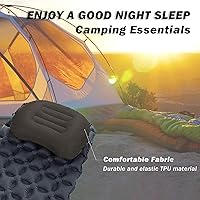 Vista 2 de Almohada inflable ultraligera de viaje para campamento, cómoda, sin ruido, almohadas portátiles para senderismo y mochilero para dormir, almohadas
