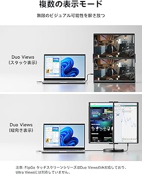Amazon.co.jp: JSAUXポータブルモニターFlipGoタッチ16インチ2.5K