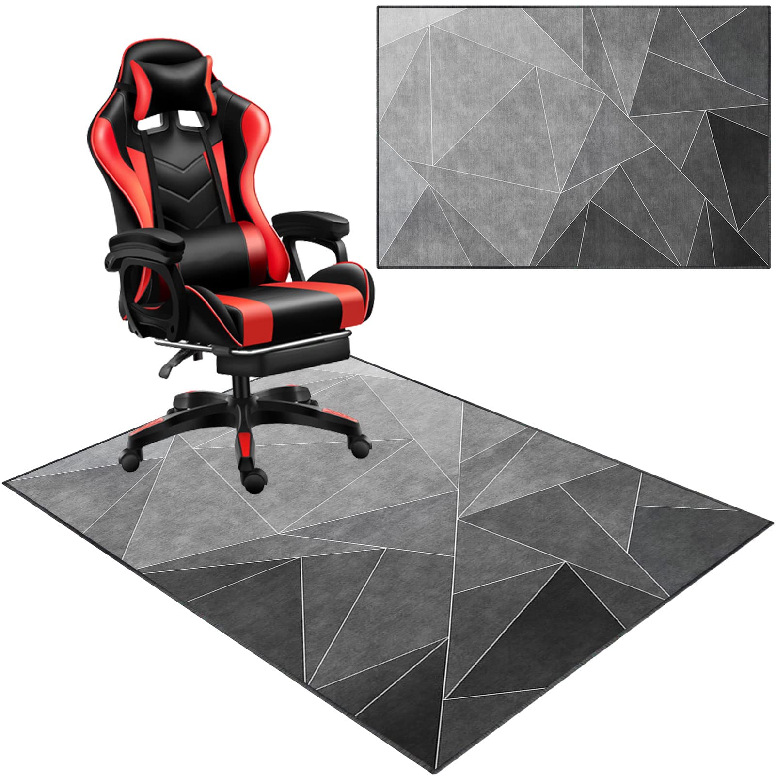 Heavyoff Bureaustoel Mat voor Hardhout Vloer Computer Gaming Rolling Stoel Mat Vloerbeschermer Bureau Rug Houten Tegel Bescherming Mat voor Kantoor Thuis, Beige Wit, 150x200cm