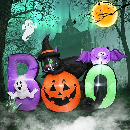 Miniatura 9 de MUMTOP Decoraciones inflables de Halloween  Arco de Halloween inflable de 8 pies de alto, decoraciones de Halloween que cambia de arco de luz LED
