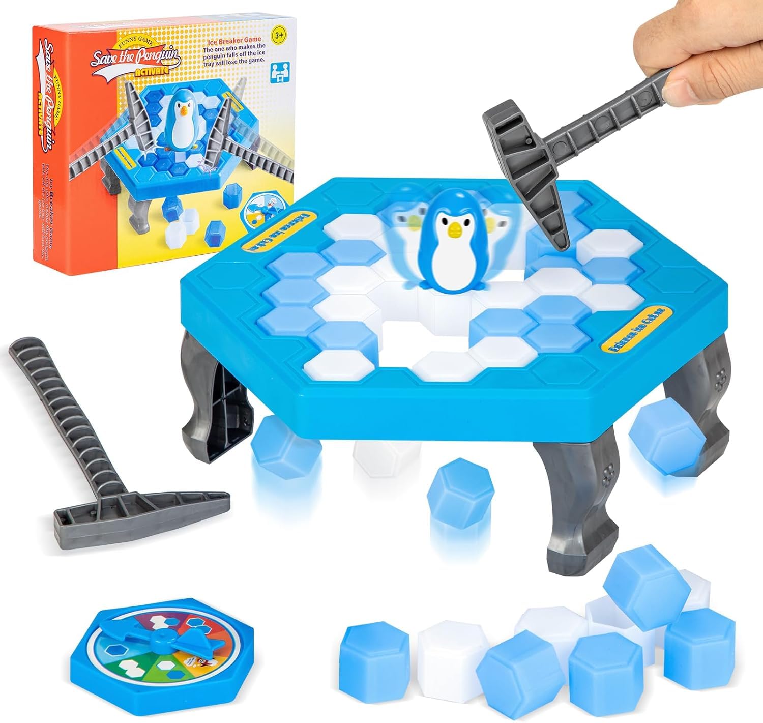 Penguin Ice Breaker Game for Kids – Don’t Let The Penguin Fall Tabletop Strategy | Hammer Ice Block Break Puzzle Toy for 2 Players | Fun Family Party Game Ages 5+