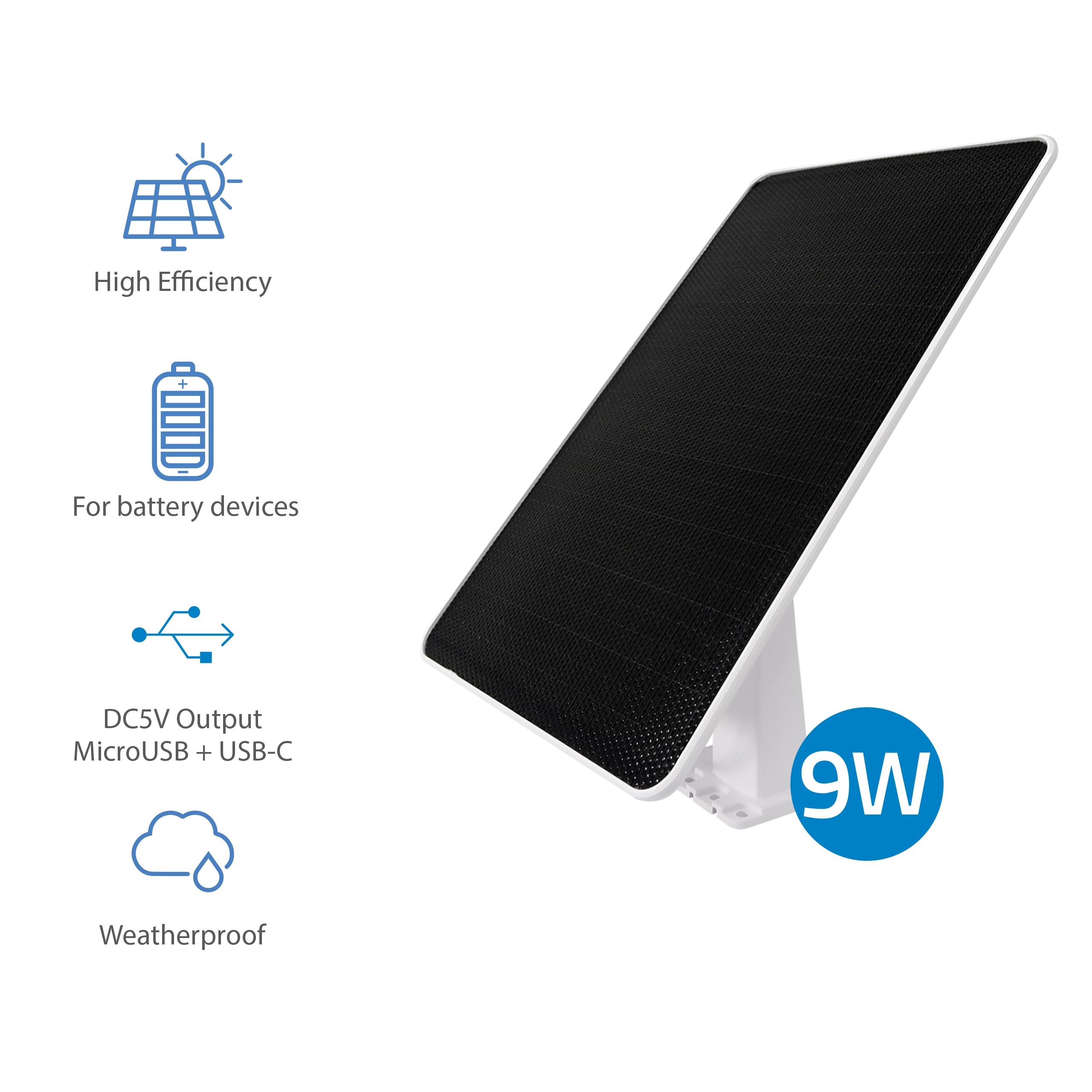 NIVIAN Solarpanel 9 W für IP-Sicherheitskameras, kompatibel mit Ezviz C3A und BC1C, 3 Stück