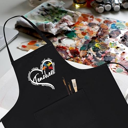 Miniatura 4 de Delantales divertidos para mujer con bolsillos, delantal ajustable lindo para cocinero de cocina, hornear, regalos de cocina para cumpleaños de mamá