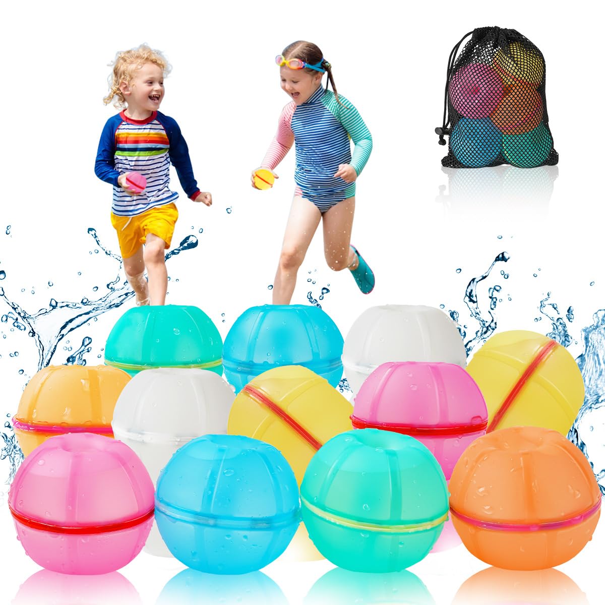 24 Bombes à Eau Réutilisables En Silicone - Ballons D'Eau Pour Jeux Extérieurs Été, Piscine, Plage Et Jardin - Idéal Enfants & Adultes