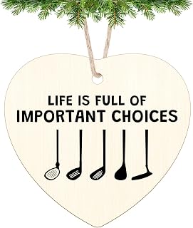 Funny Gifts for Golf Lovers Wooden Christmas Ornament Golfer Ornaments Golfer Gift for Men Dad Husband Boyfriend Grandpa Birthday Fathers Day Golfing Lovers Sports Enthusiasts Gifts Wooden Ornament
