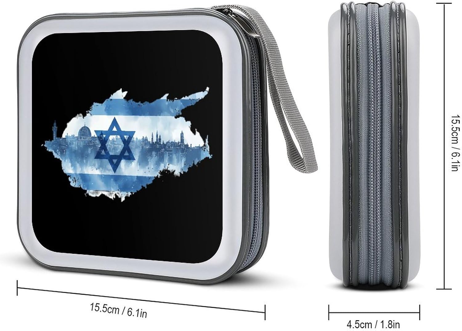 Israeli Flag Israel City CD Case Wallet Portable DVD Holder Organizer Box image 2