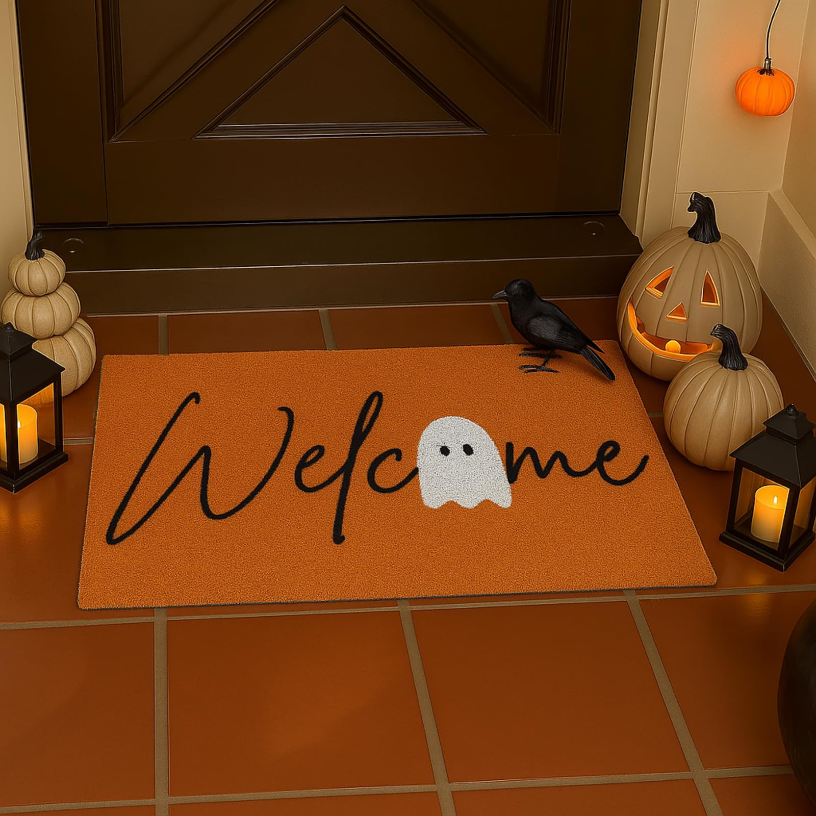 Amazon.com : Tinideya Halloween Ghost Welcome Doormat Indoor  display picture 1