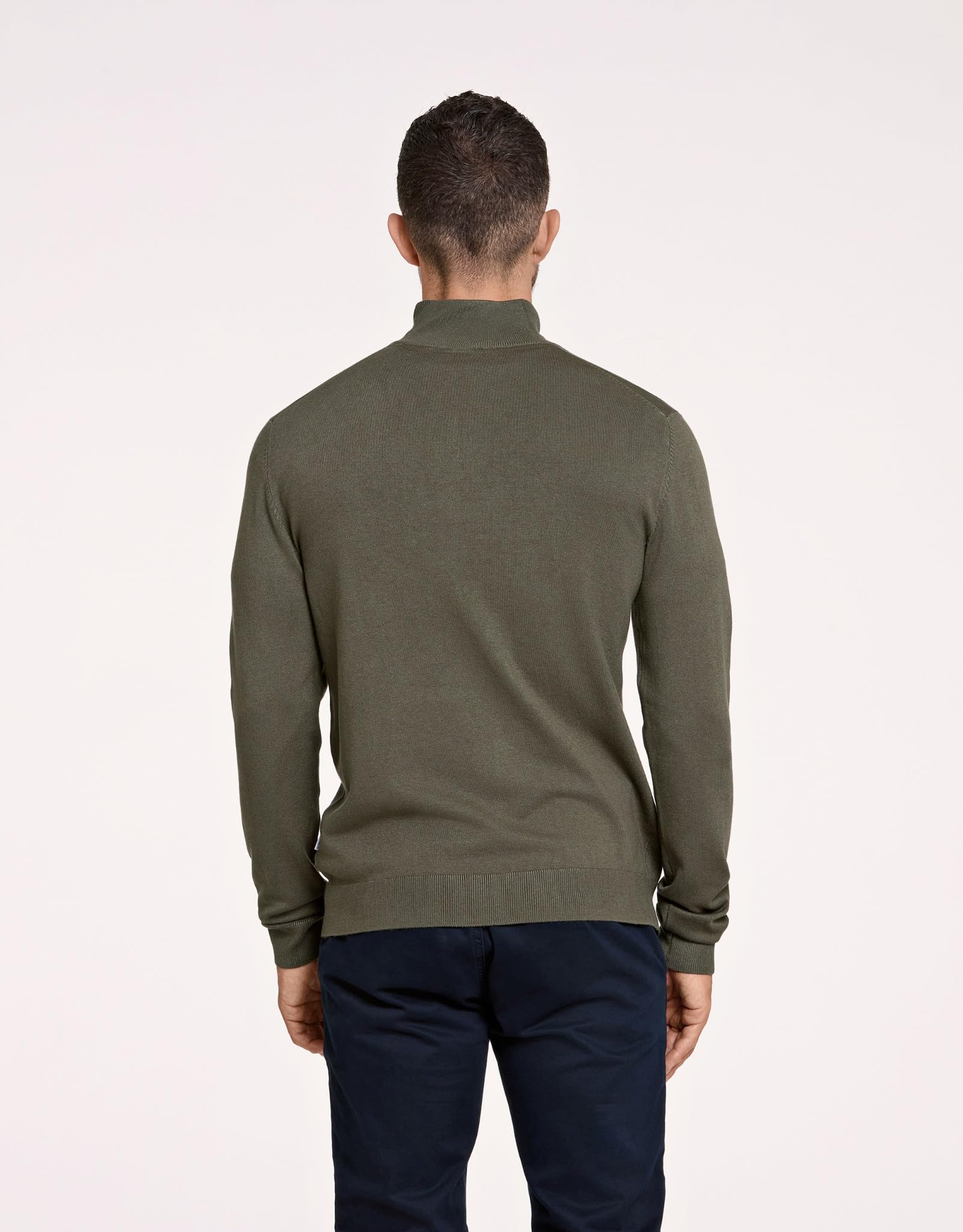 Lindbergh Rollkragenpullover Herren mit Reißverschluss | Strickpullover Zip Herren Relaxed Fit mit hohem Kragen & feinem Rippstrick | Weich & körperbetont | Größe S-3XL