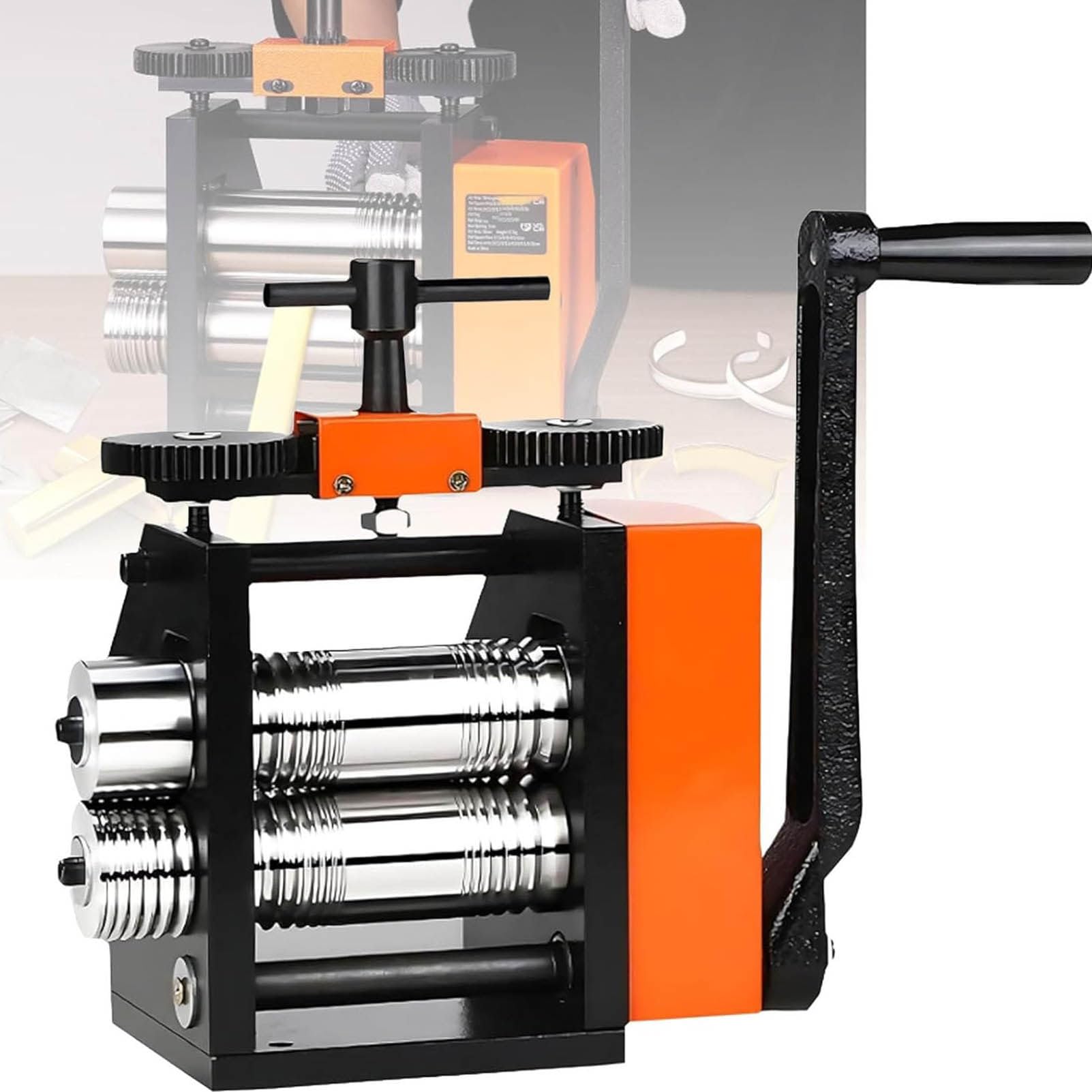 LJLYYDS Rolling Mill for Jewelry Making, Metal Sheet Roller Tool for Gold Silver Copper Brass, Precisely Adjustable Roller Thickness for Metal Stretching and Wire Shaping