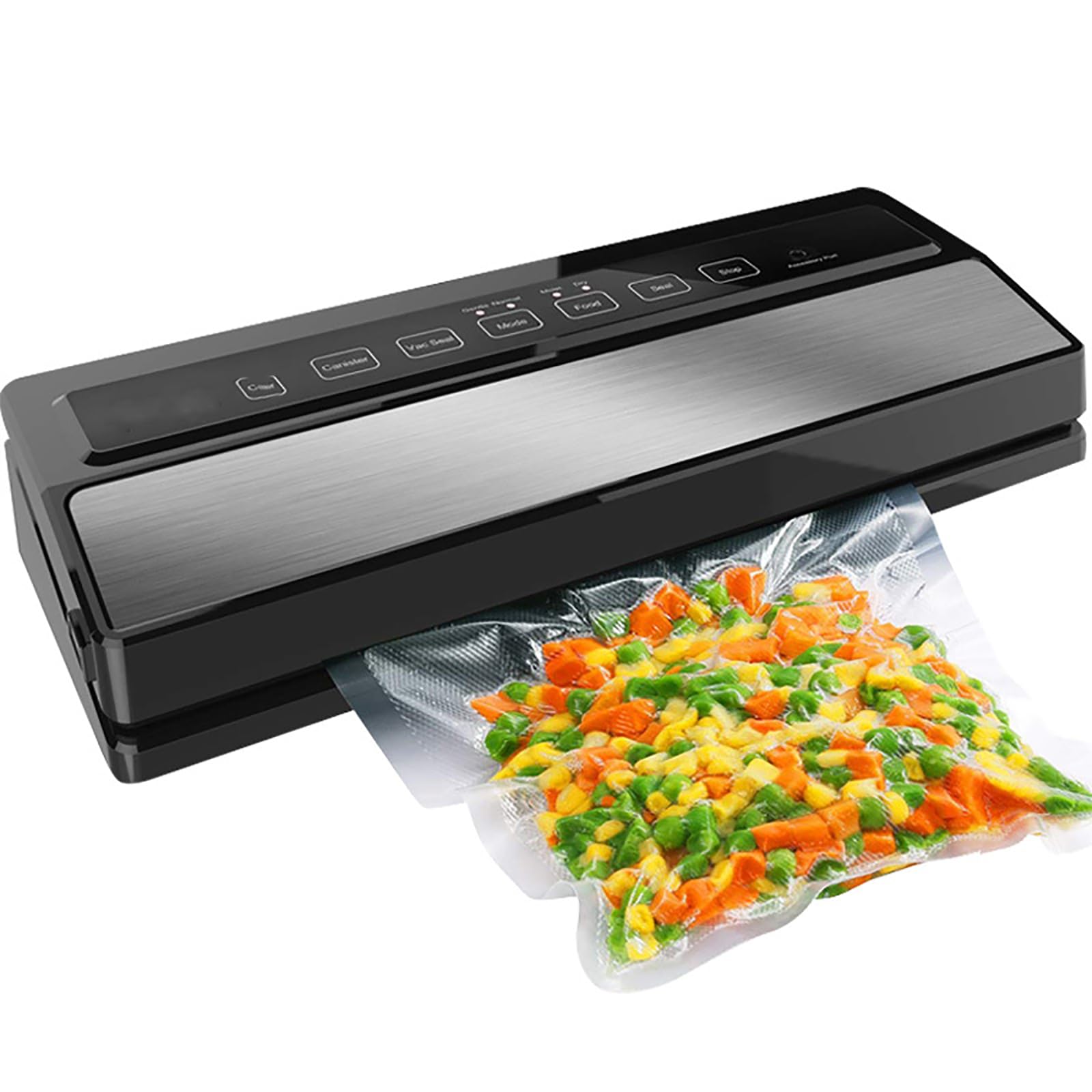 Máquina De Envasado Al Vacío, Máquina De Sellado Al Vacío Automática, 6 Funciones De Sellado/Chip De Control De Temperatura De 3 Capas, Para Almacenamiento, Preparación De Comidas Y Cocción Al Vacío.