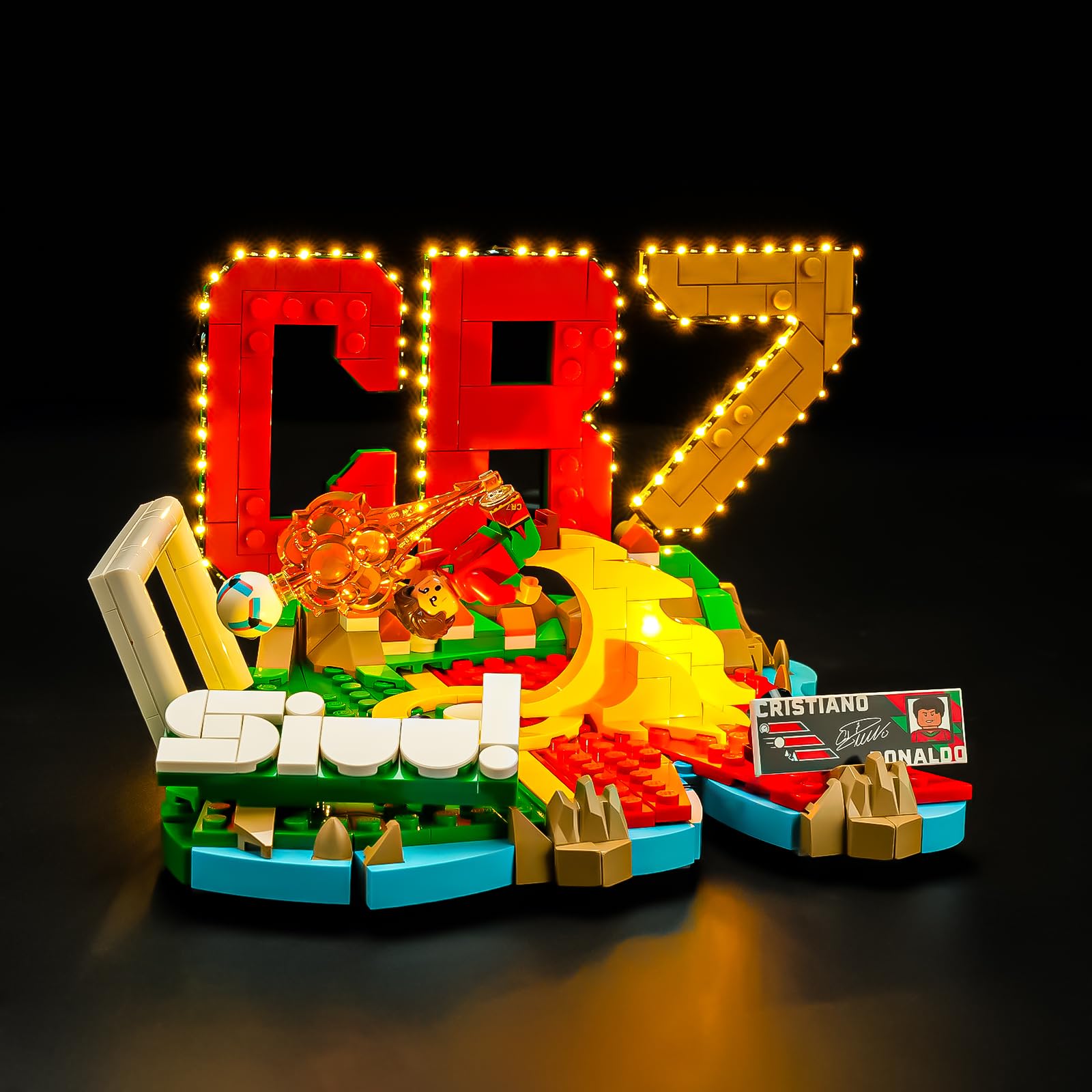 YEABRICKS Światło LED do Lego-43012 Editions Cristiano Ronaldo - najlepsze z klocków konstrukcyjnych (zestaw Lego nie wchodzi w zakres dostawy)