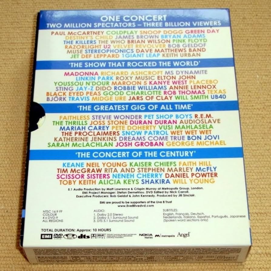 ライヴ 8〈初回限定盤・4枚組〉 Live8 DVD 4枚組ボックスセット初回限定盤