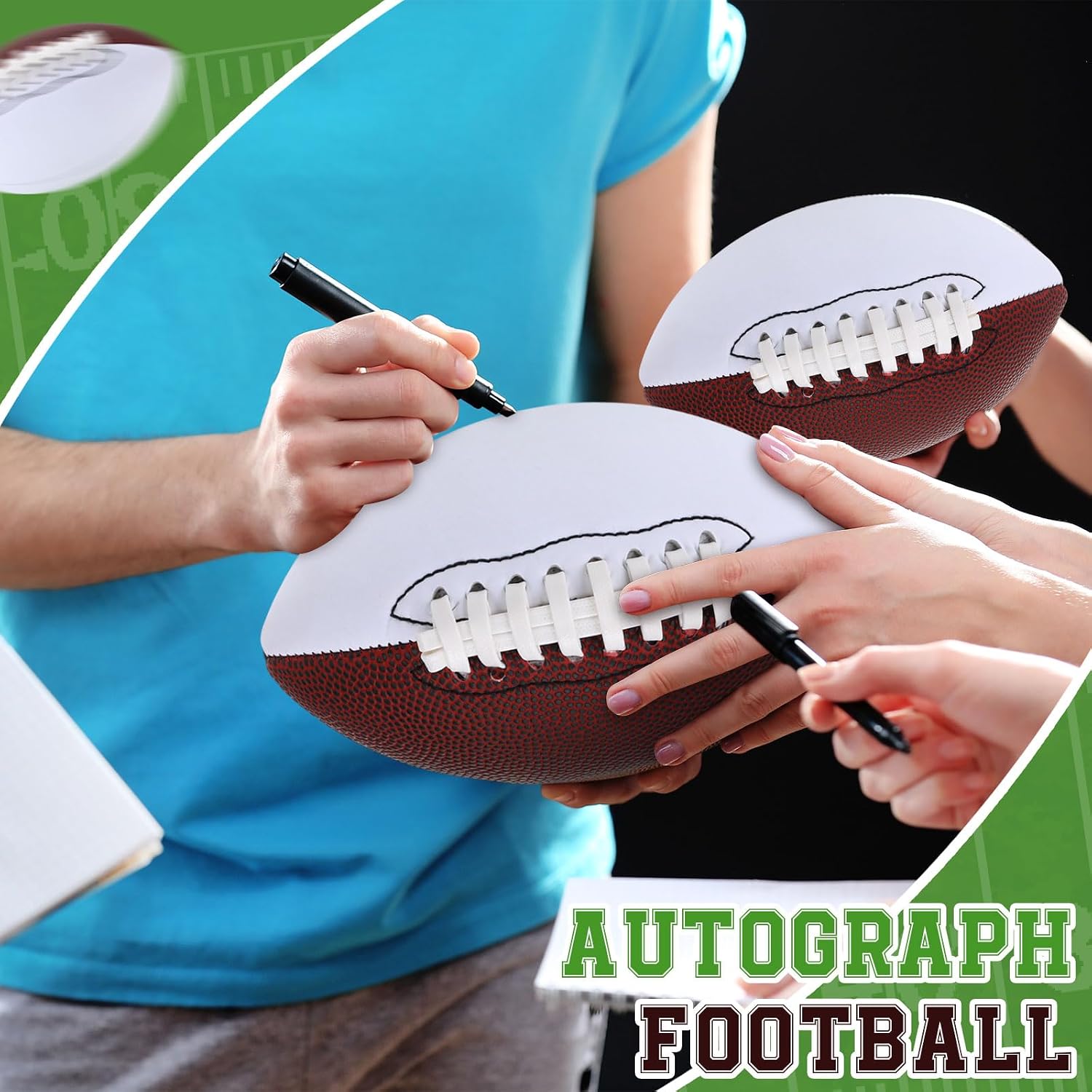 Poen 6 Inch Mini Autograph Footballs for Signing