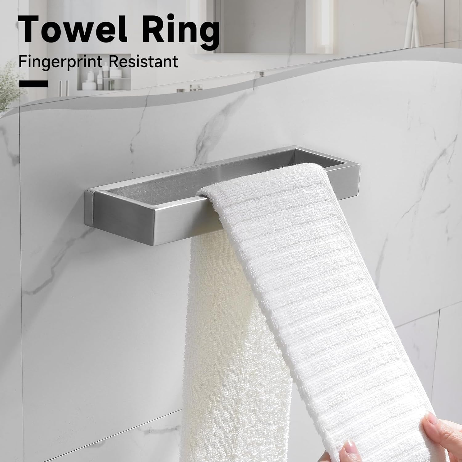TNOMS Brushed Nickel Towel Bar Set,5-Pieces Bathroom Hardware Accessories Set,Towel Racks Set for Bathroom 23.6 Inch Towel Bar Stainless Steel Wall-Mounted