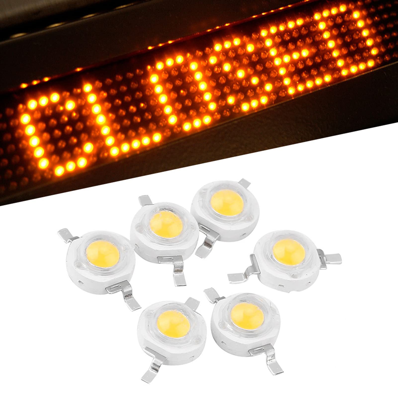 100 Pcs 1W 3.2V LED Beads, Light Emitting Diode Chips SMD, 50000 Hours 110 lm Brightness Lamp Bead Light Source for Home Studio Exhibition Floodlight DIY Lighting Accessories (Warm White (3000k))