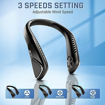 3in1 Leafless Neck Fan ブラック 3in1 Leafless Neck Fan ブラック Leafless USB Neck Fan | Modern