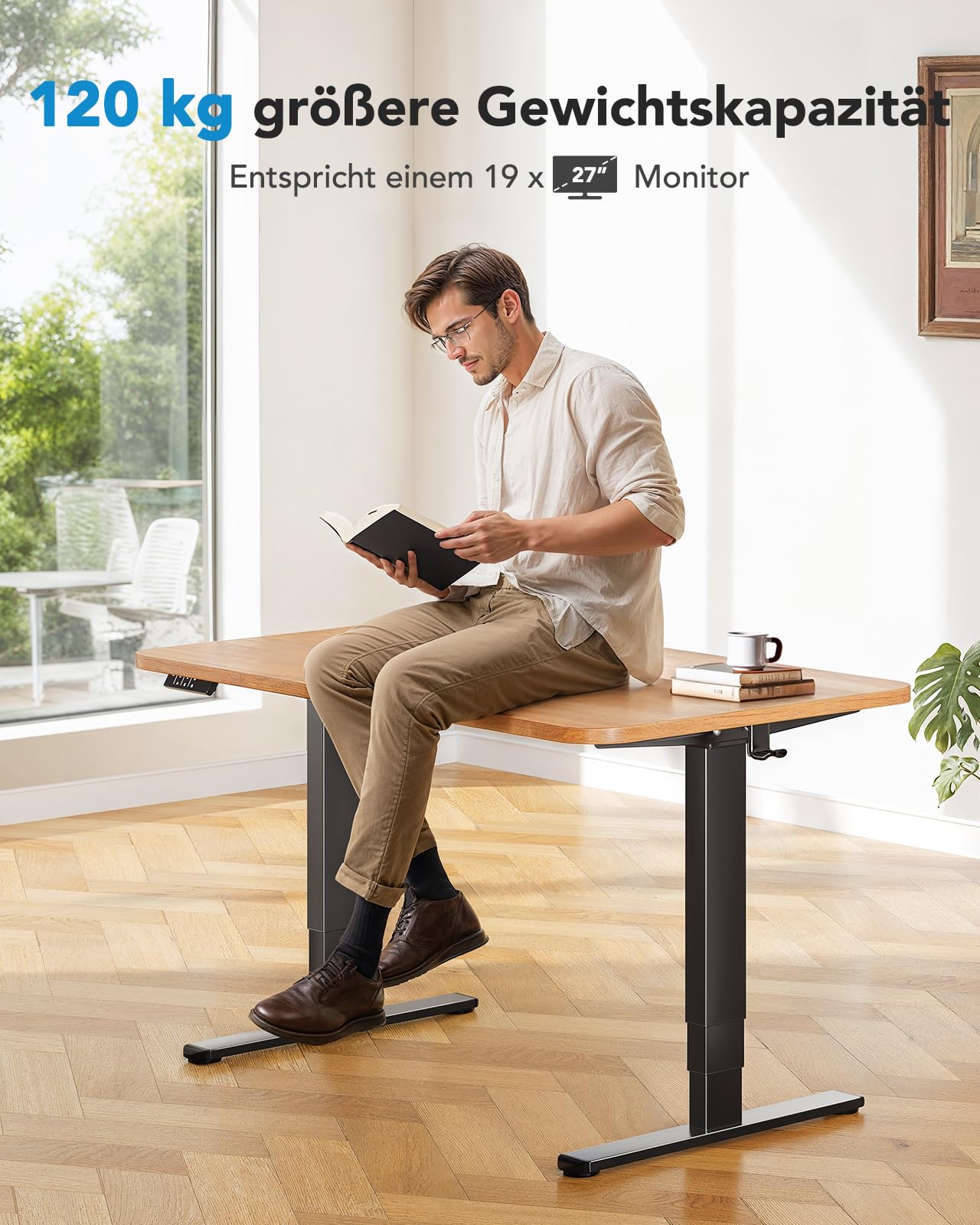 HUANUO 3-stufig Höhenverstellbarer Schreibtisch Gestell mit Zwei Motoren,Tischbeine Höhenverstellbar für Heim & Büro, Heavy Duty Stahl, Memory Controller, nur Gestell