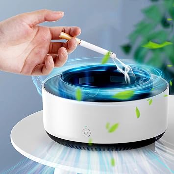 2 in 1 Multifunctional Ashtray - Air Purifier with Filter, Best for Home, Car or Office White