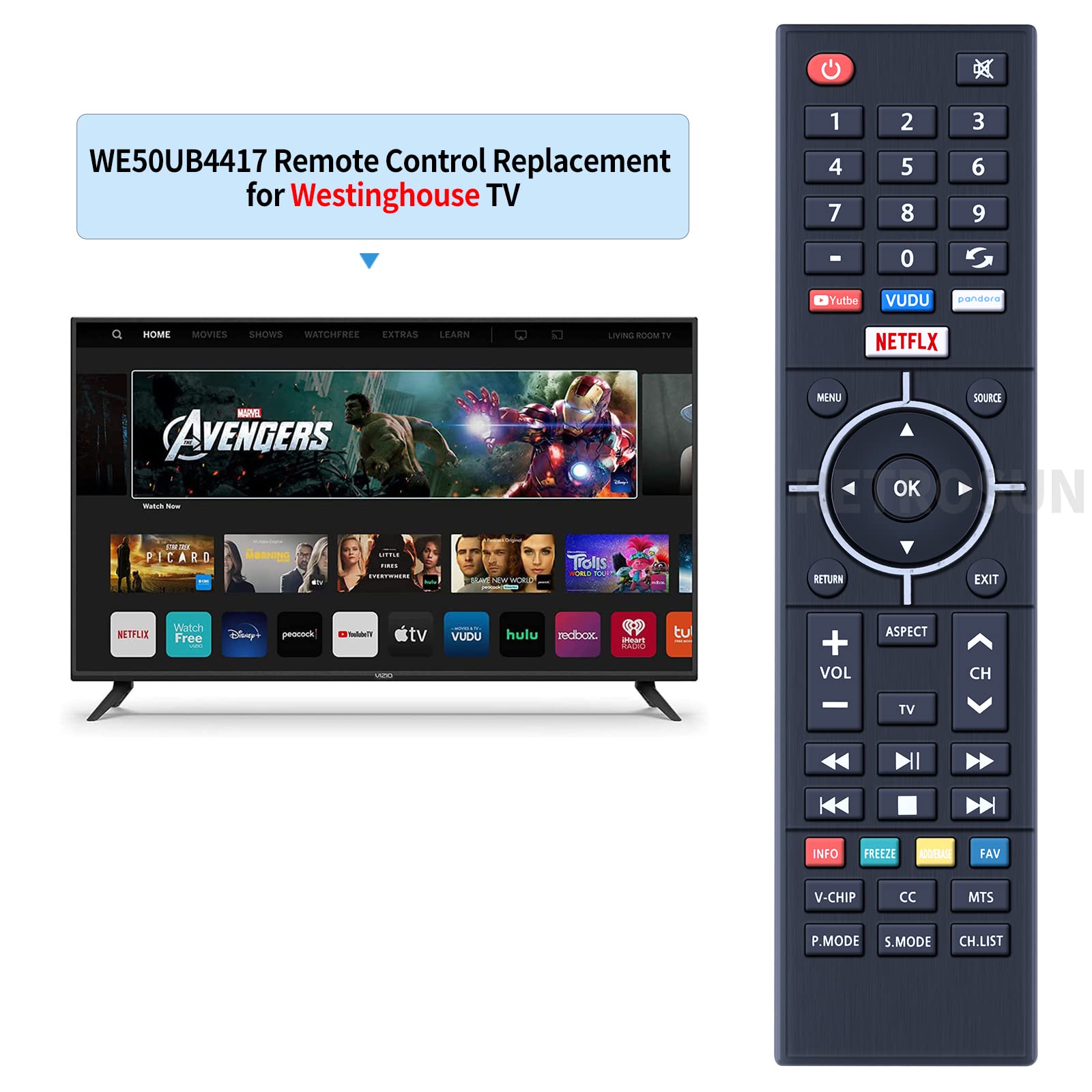 Telecomando TV Westinghouse Di Ricambio Per Modello 2025 Più - Foto 4