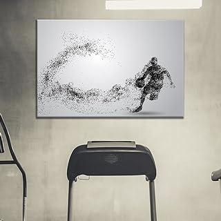 wall26 - Canvas Wall Art Sports Theme - Man Dribbling a Basketball Formed Black Dots - Giclee Print Gallery Wrap Modern Home Art Ready to Hang - 24x36 inches