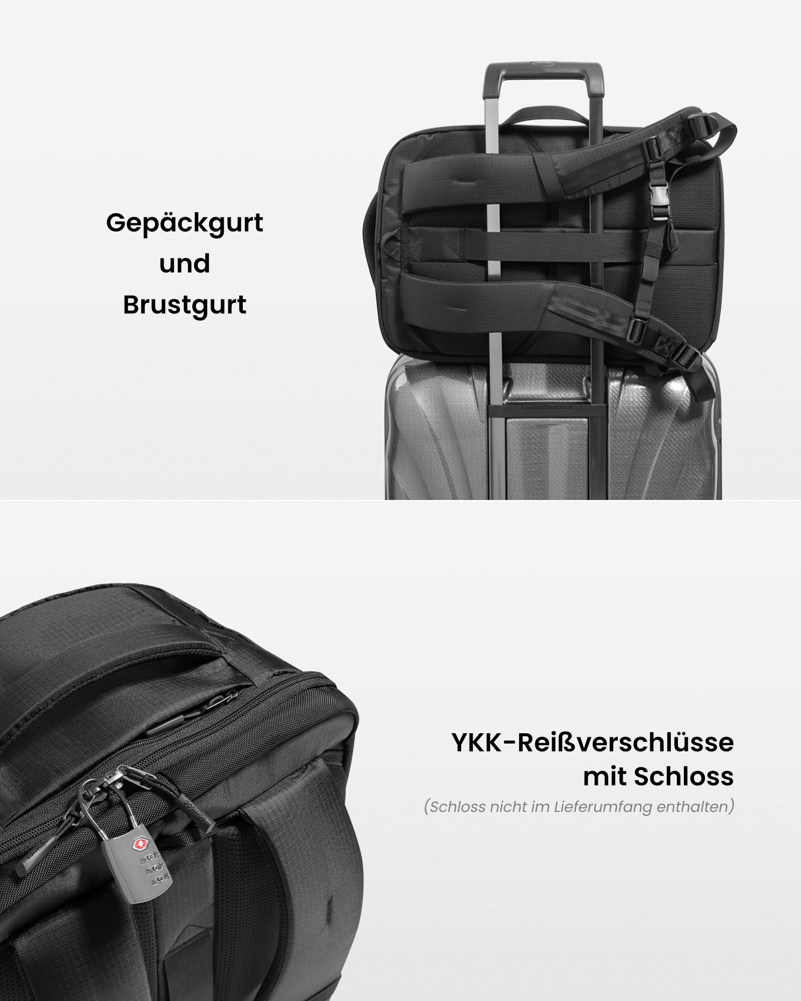 Tomtoc 40L Reiserucksack TSA-freundlicher Handgepäck Rucksack Wasserdicht Business Laptop Rucksack 17,3 Zoll