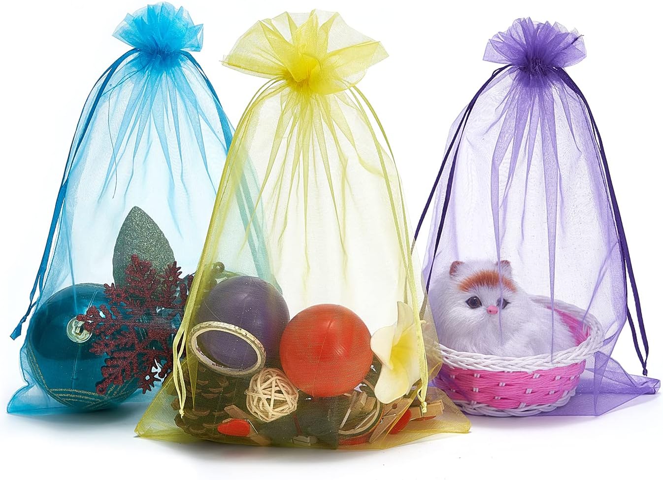 25 pcs 8x12 Inches Drawstring Organza Bags Wedding Party Favor Gift Candy Toys Makeup Pouches Gift Bag (Assorted colors) - Image 4