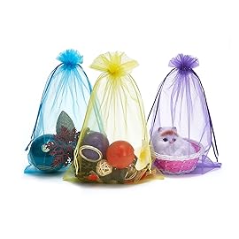 LOOKSGO 25 pcs 8x12 Inches Drawstring Organza Bags Wedding Party Favor Gift Candy Toys Makeup Pouches Gift Bag (Assorted colors)