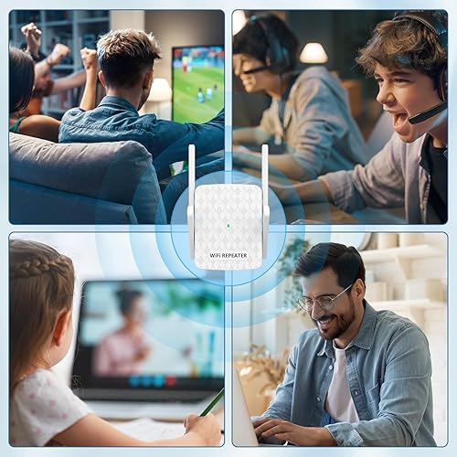 Miniatura 6 de Amplificador de señal WiFi, repetidor inalámbrico de Internet para cobertura del hogar de hasta 10000 pies cuadrados y 35 dispositivos, amplificador