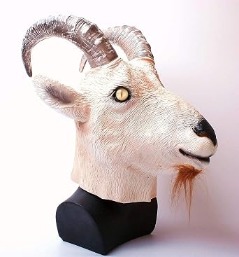 RAPGET Antelope mask Goat Antelope Animal Head Mask Novelty Halloween Costume Party Latex Animal Mask Full Head for Adults
