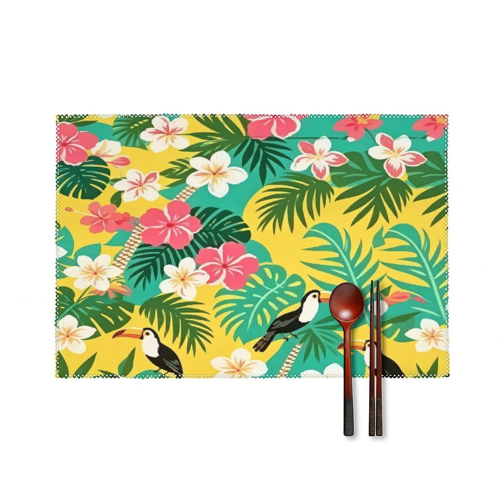 Fekiloot Style Hawaii Placemats Set Of 6,Table Mat