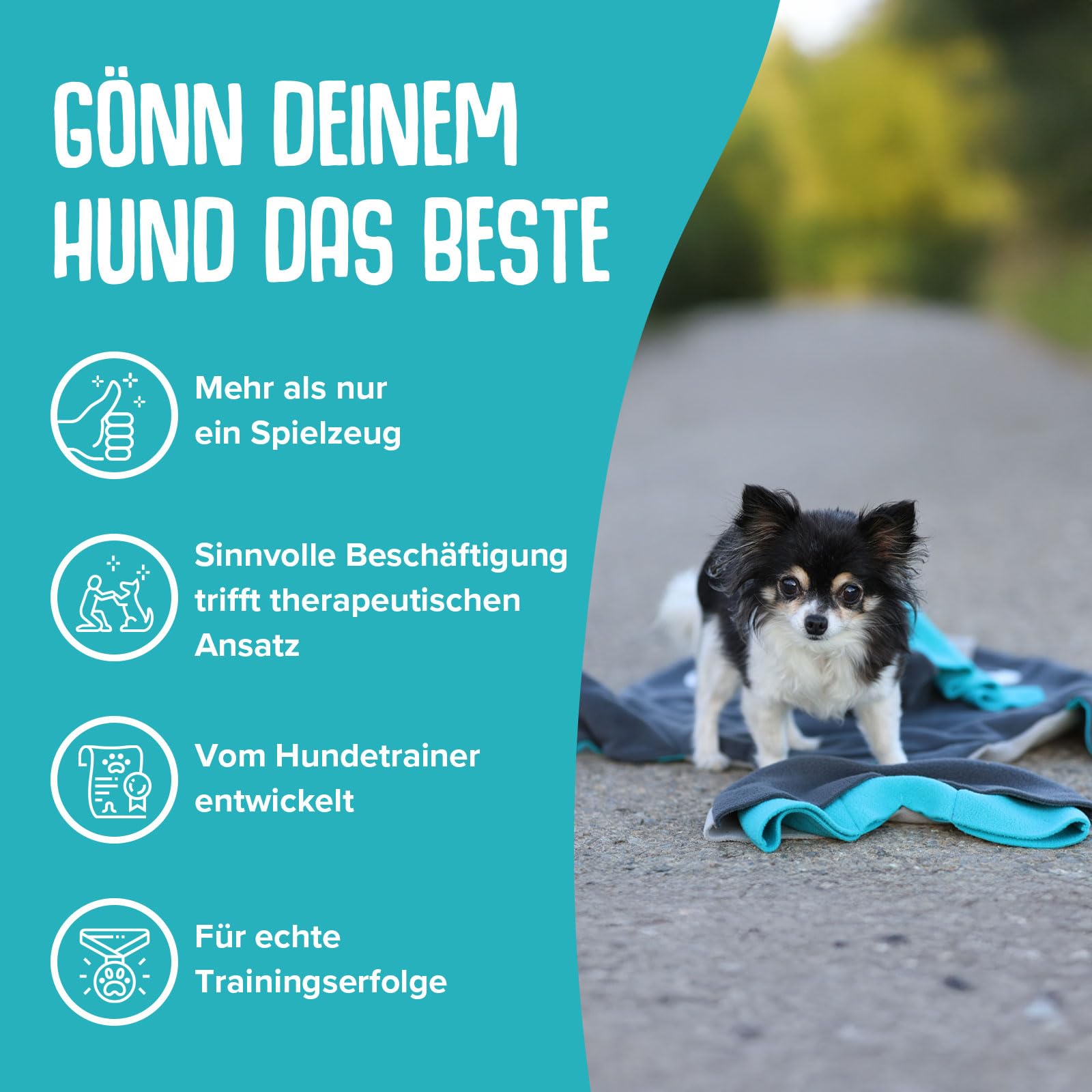 KNAUDER’S BEST | SCHNÜFFELWAL Kurt | Schnüffelteppich & Intelligenzspielzeug für Hunde | Made in Germany | für jedes Hundealter sowie Größe geeignet | Vom Hundetrainer entwickelt