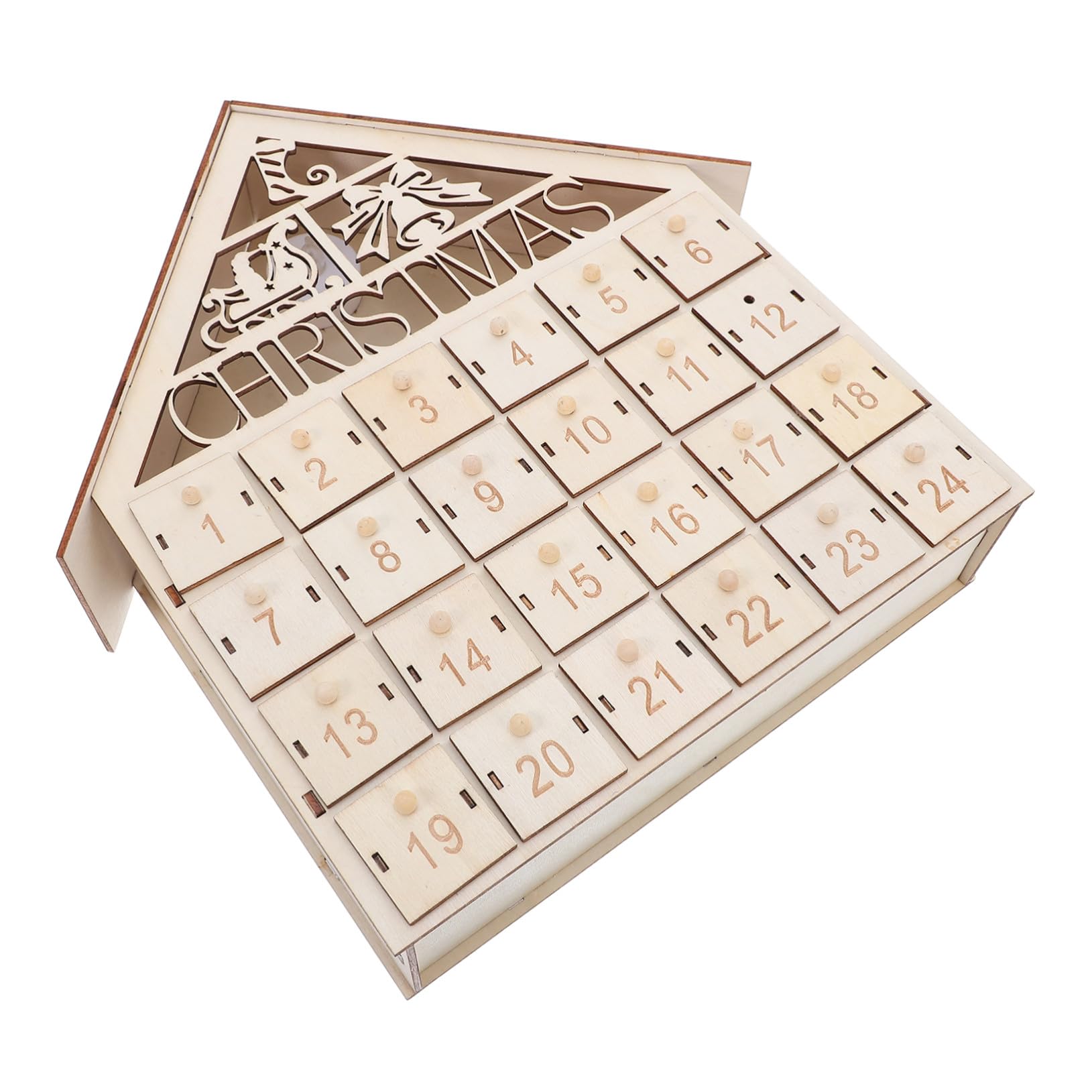 Anneome Adventskalender aus Holz Countdown zu Weihnachten Beige