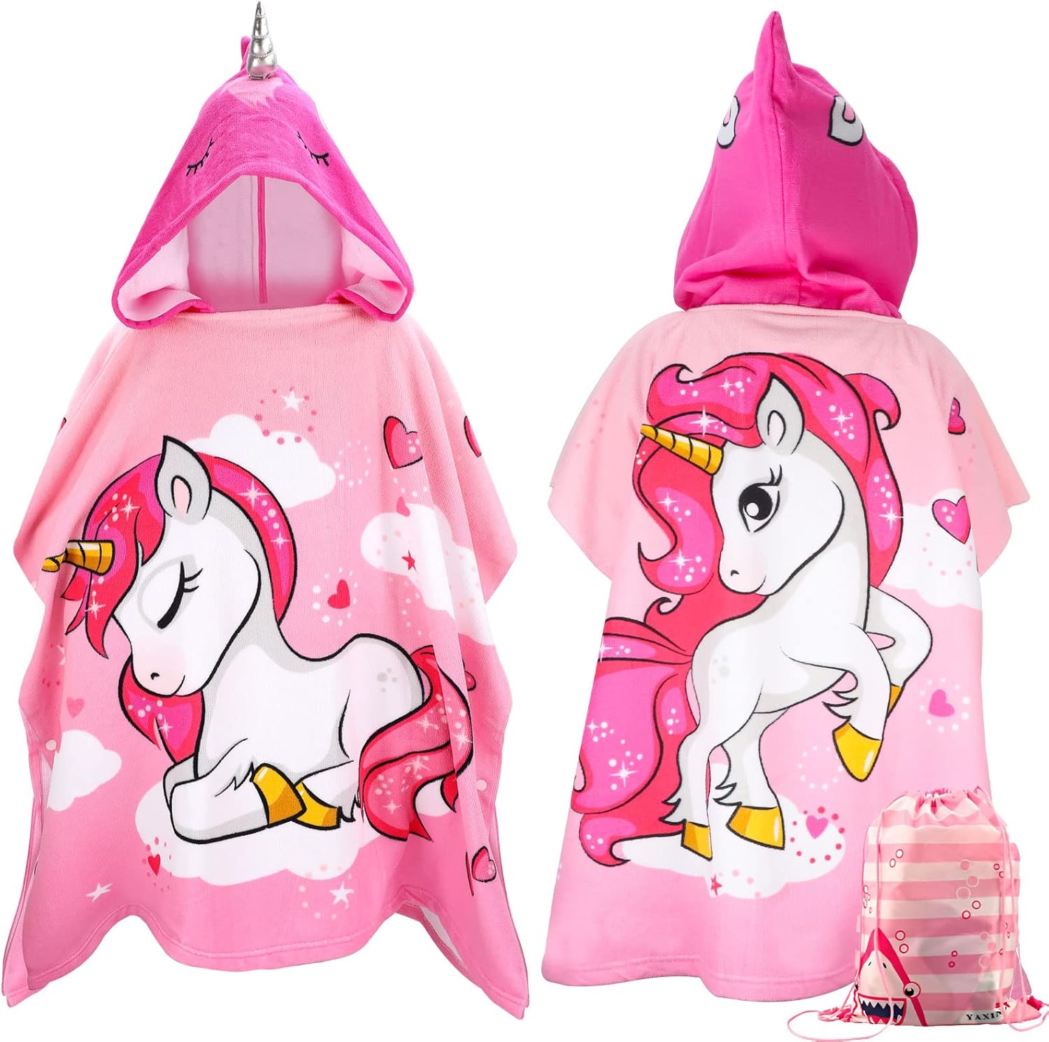 Thboxes Kids Hooded Towel, Unicorn Beach Bath Poncho Towel for Children ...