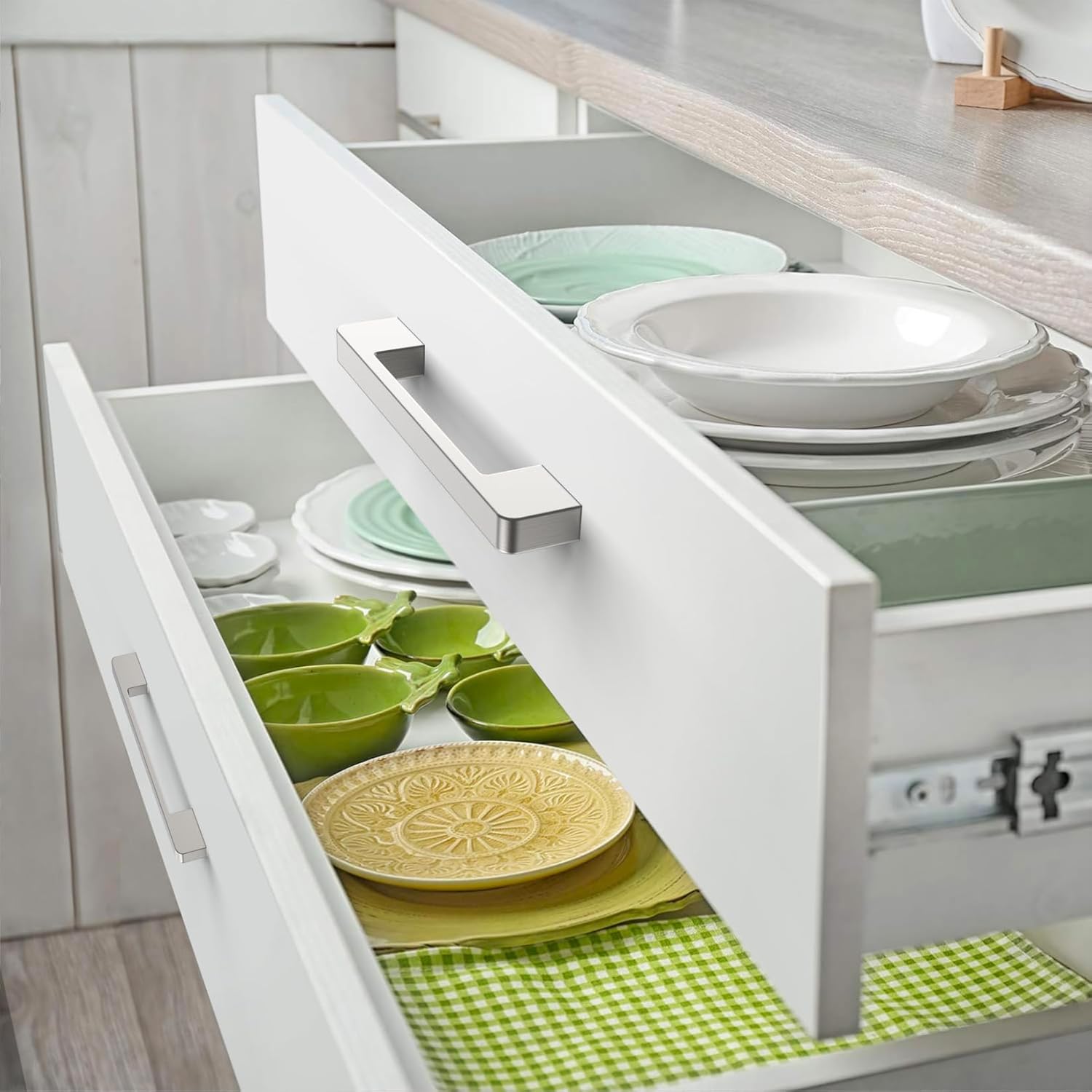 FILTA Brushed Nickel 5 Inch(128mm) Kitchen Cabinet Handles,10 Pack Satin Nickel Cabinet Pulls Cabinet Hardware for Cabinets Cupboard Drawer