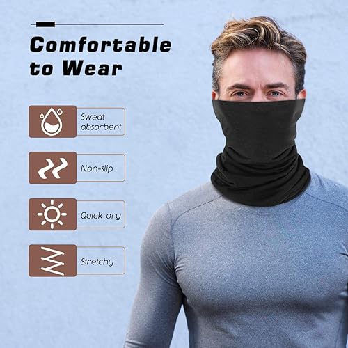 Miniatura 2 de MoKo Polainas de máscara facial, bandana multifuncional, diadema para mujeres y hombres, bufanda para el cuello para ciclismo al aire libre, moto
