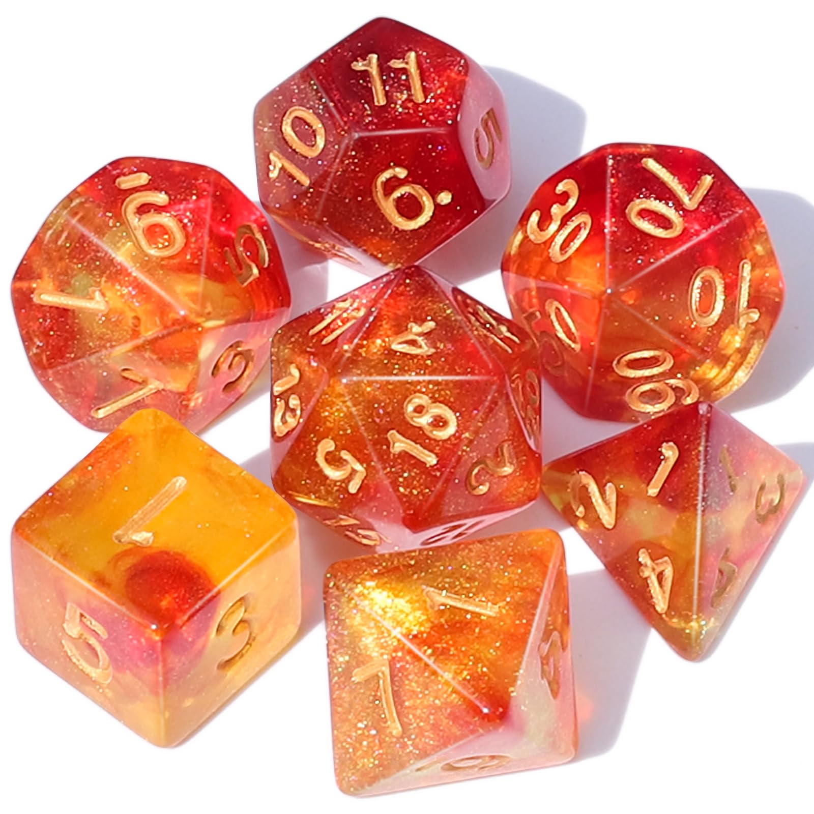 CiaraQ 7pcs Polyhedral Dice Set for Dungeon and Dragons MTG Table Games