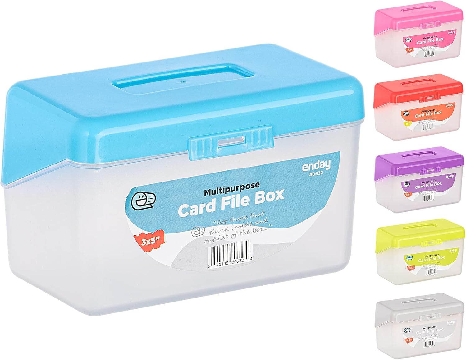 Index Card Holder Blue, 3x5 Note Flash Card Organizer Case