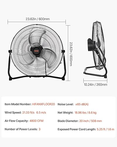 Miniatura 71 de VEVOR Ventilador de piso recargable de 16 pulgadas, ventilador personal silencioso portátil para el hogar u oficina, cabezal giratorio manual de 360
