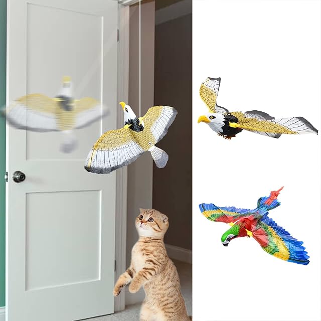 Mineatig Juguetes Eléctricos para Pájaros para Gatos, Juguete Interactivo para Simulación Pájaros
