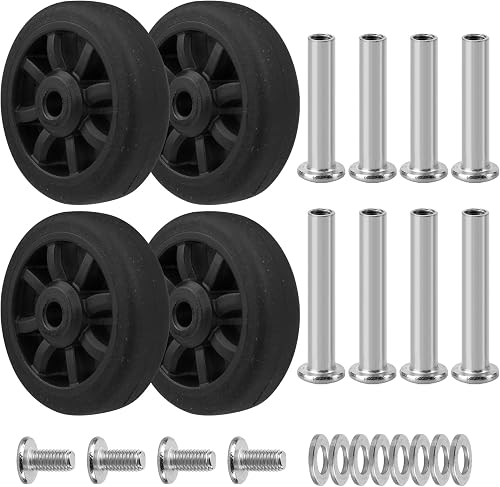 Luggage Wheels Replacement, Suitcase Swivel Casters, Wear Resistant Rubber Repair Wheel Black, Black, OD 50mm, Pf08