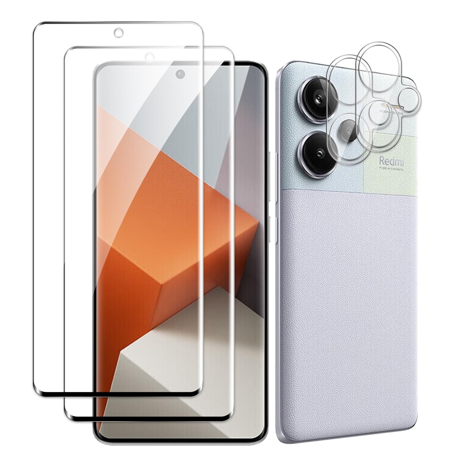 Protector De Pantalla Y Cámara (3+3) Para Xiaomi Redmi Note 13 5G, Cristal Templado 9H Sin Burbujas