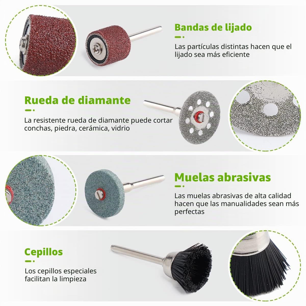 Kit de 510 Accesorios de Herramientas Rotativa, Huepar Tools Accesorios Variados Multiusos, Universales Accesorios para Dremel u Otro, Reutilizables, para Cortar, Esmerilar, Pulir, Taladrar y Grabado