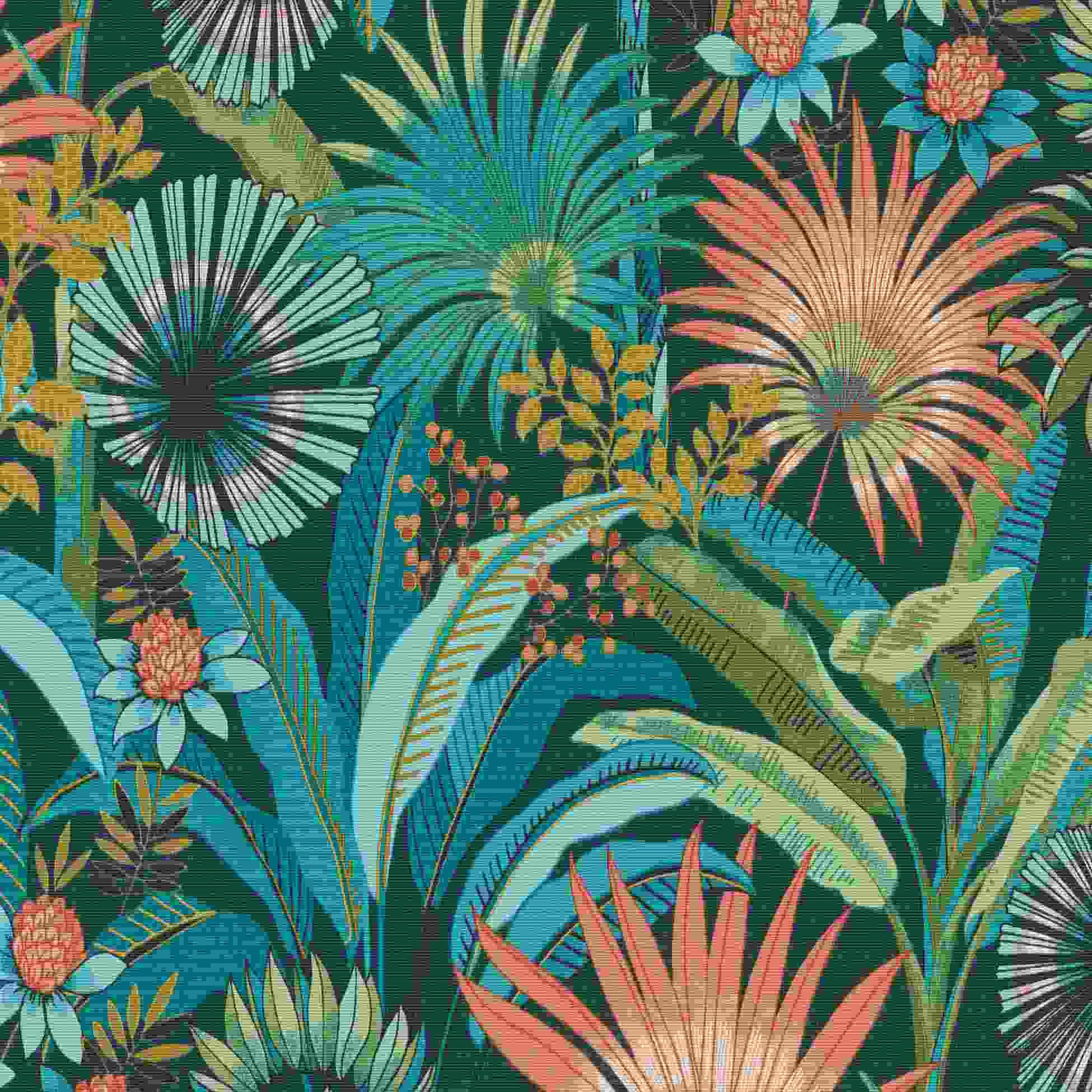 Erismann Wallpaper - Non Woven Blue Tropical Floral Wallpaper
