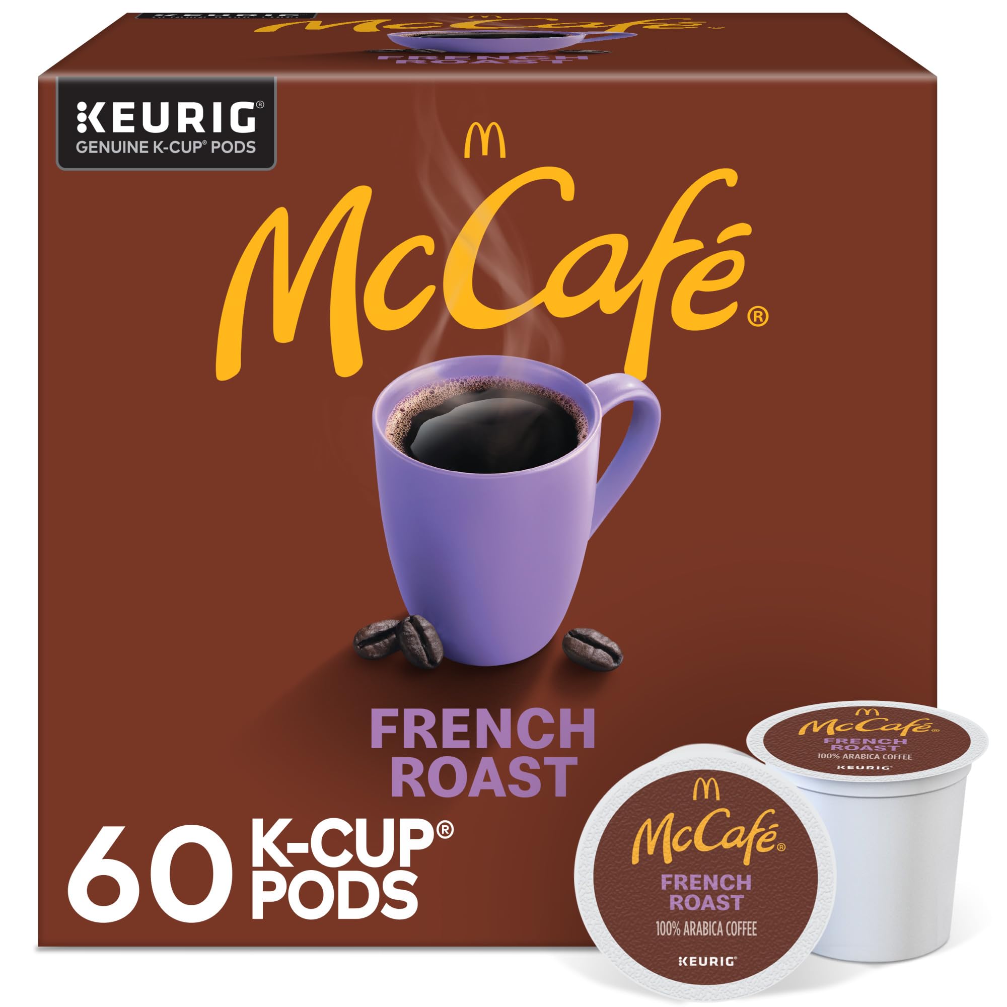 French Roast, Single Serve Coffee Keurig K-Cup Pods, Dark Roast, 60 Count (6 Packs of 10)