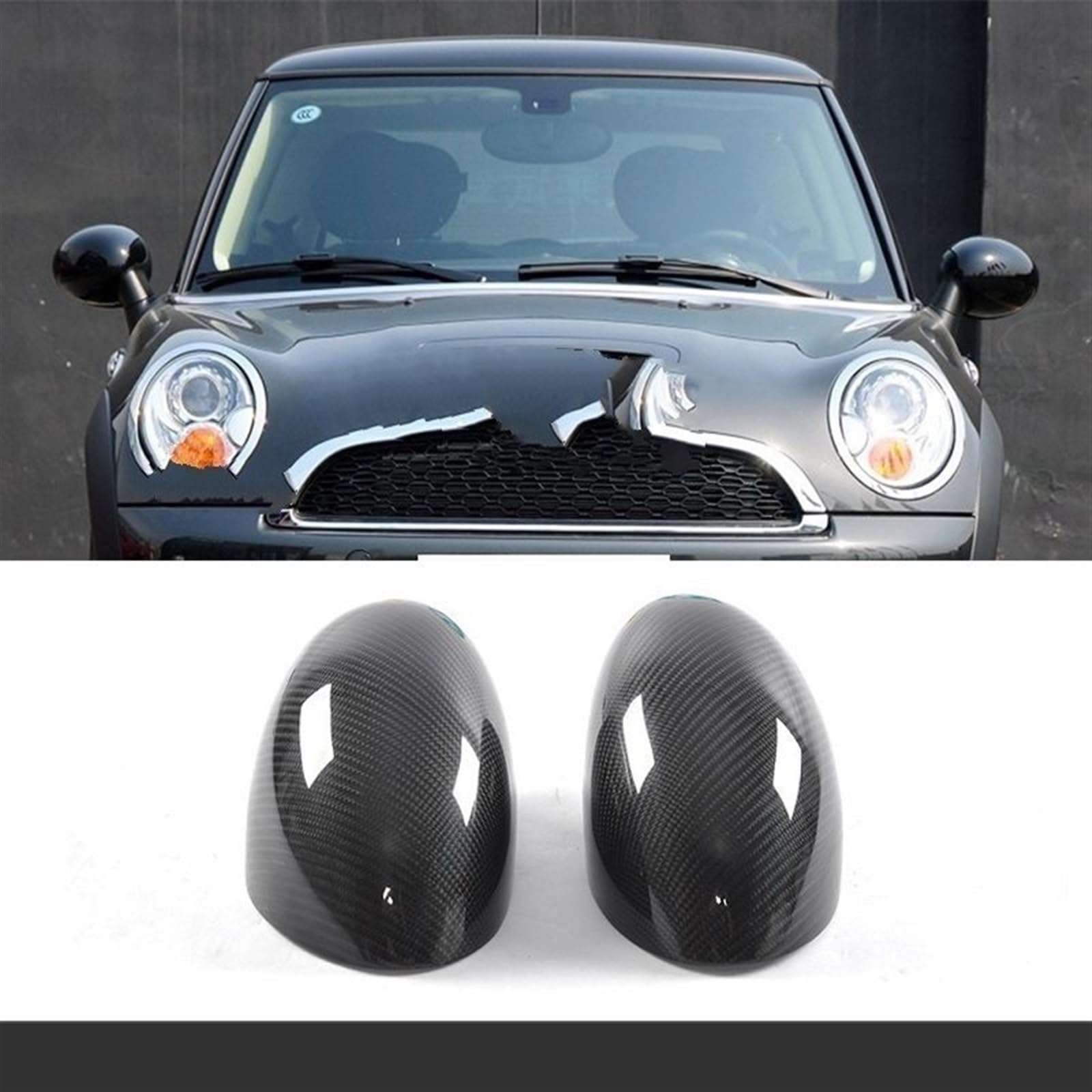 Carcasa del espejo retrovisor del coche Para BMW Para Mini R56 R56S R60 R60S 2006-2012 Cubierta del espejo retrovisor Tapa lateral(Chrome)
