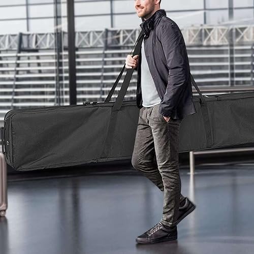 Miniatura 6 de DSLEAF Bolsa de esquí con capacidad para una tabla o un par de esquís, bolsa de snowboard para viajes aéreos con bolsillos con cremallera para