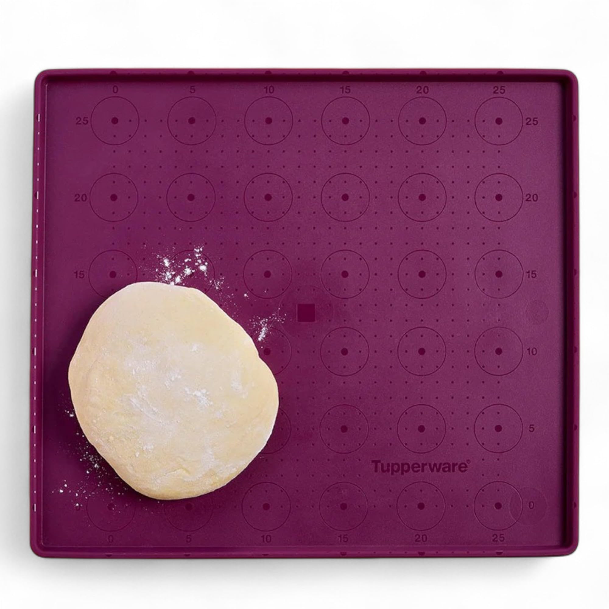 Tupperware Rutschfeste Backmatte Große Größe - Integrierte Form-Markierungen und Umrechnungstabellen - Genarbte Oberfläche 46x64 cm - Familienküche Profi-Qualität Praktisch