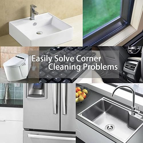 Miniatura 6 de 5 cepillos de limpieza de hendiduras de cerdas duras, cepillos de limpieza de hendiduras finas para uso doméstico, herramientas de limpieza 5 piezas